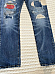 Polo Ralph Lauren Sullivan Slim Patchwork  Distressed Ripped Blue Jeans 34 x 34