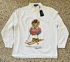 Polo Bear Ralph Lauren Shirt Mens XL Graphic Alpine Racing Ski Bear Collared NWT