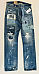 Polo Ralph Lauren Mens Varick Slim Straight Distress Patchwork Jeans 33x34 NEW