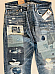 Polo Ralph Lauren Mens Varick Slim Straight Distress Patchwork Jeans 33x34 NEW