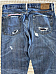 Polo Ralph Lauren Varick Slim Straight Desert Patchwork Ripped Blue Jeans 34x34