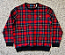 Polo Ralph Lauren Mens XL Tartan Plaid Fleece Lined Crew Sweatshirt Xmas