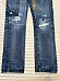 Polo Ralph Lauren Varick Slim Straight Patchwork Ripped Blue Jeans Mens 34x34