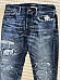 Ralph Lauren  Varick Slim Straight Distress Patchwork Paint Splatter Jeans 34x34