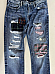 PRPS Mens 33 Plaid Patchwork Blue Jeans Size 33