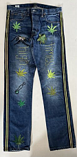 Rare Polo Ralph Lauren Varick Slim Straight High Times Blue Jeans Mens 34x34